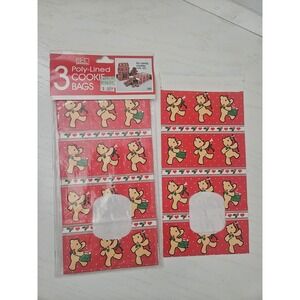 Vintage Jeanmarie Pack Poly-Lined Cookie Bags - 1 New Pack Of 3 + 1 Xtra Bag